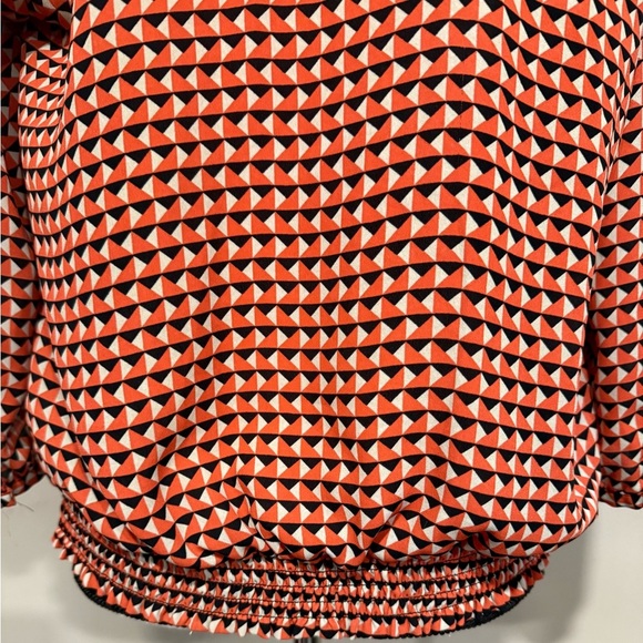 Limited Women's Geometric Print Orange and Black Blouse - Picture 5 of 9